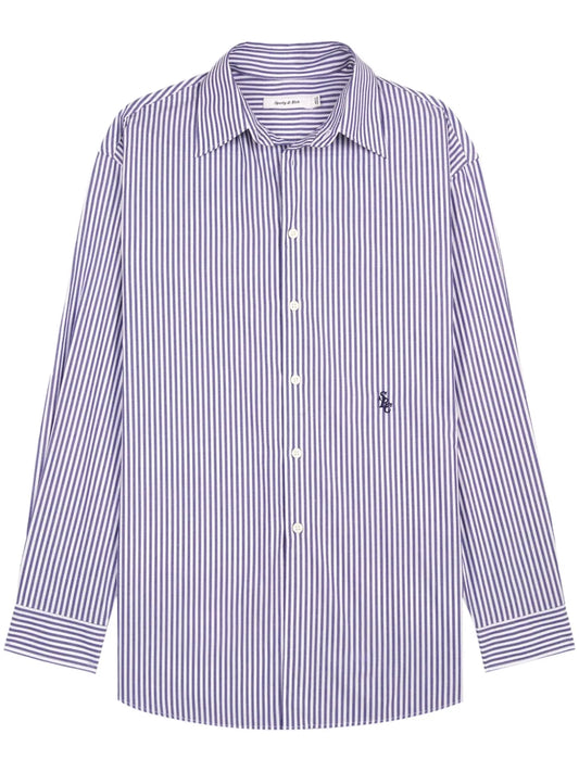Src Logo-Embroidered Striped Shirt