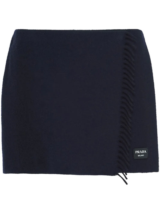 Wraparound Cashmere Miniskirt