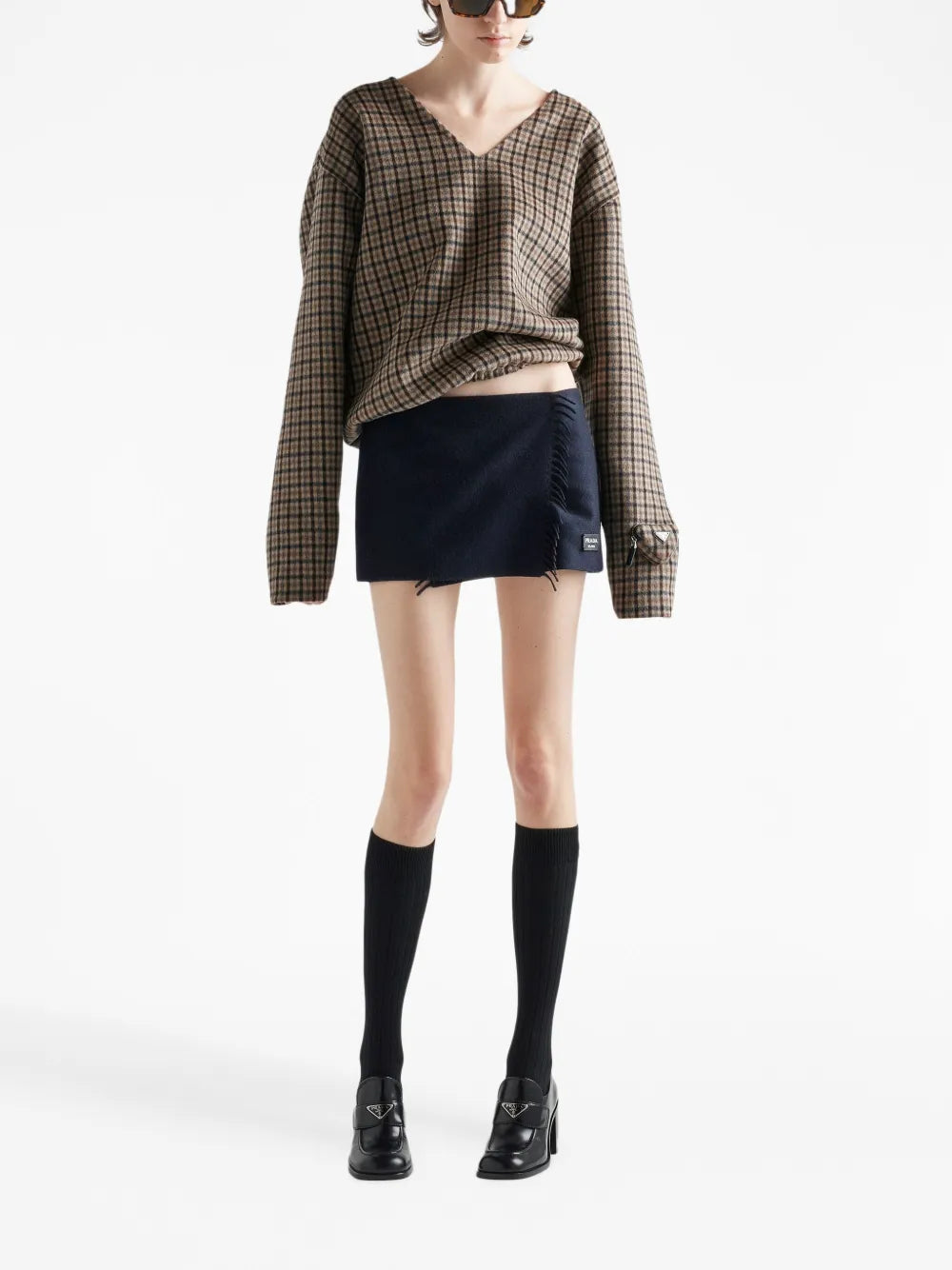 Wraparound Cashmere Miniskirt