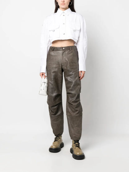Co Cargo Cropped Cotton Shirt