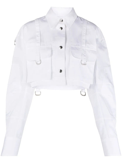 Co Cargo Cropped Cotton Shirt