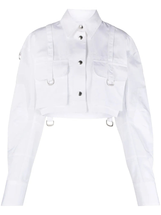 Co Cargo Cropped Cotton Shirt