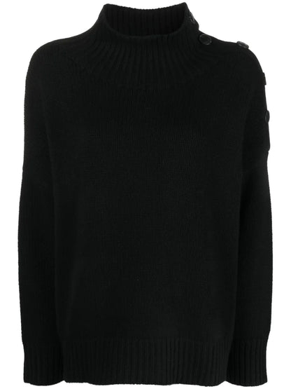 Button-Detail Knitted Jumper