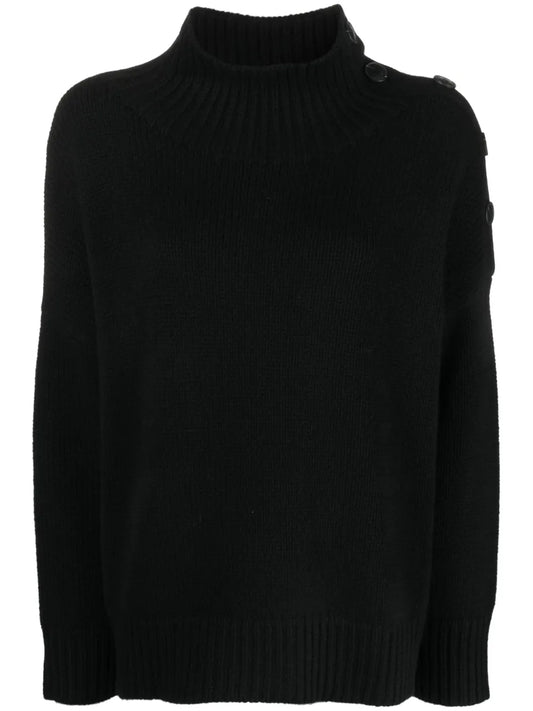Button-Detail Knitted Jumper