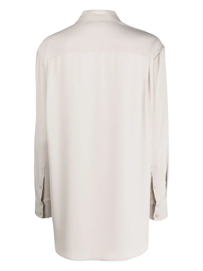 Straight-Point Collar Long-Sleeve Shirt
