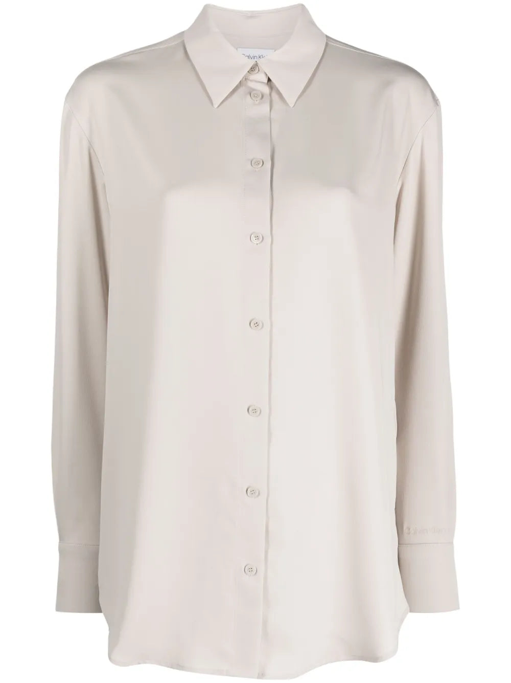 Straight-Point Collar Long-Sleeve Shirt