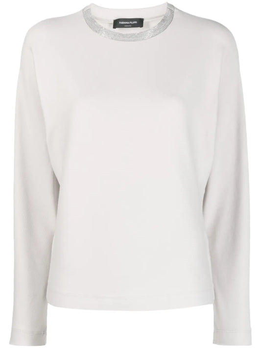 Beaded Crew-Neck Jumper