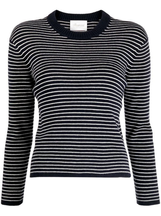 Striped Wool-Blend Knit Top