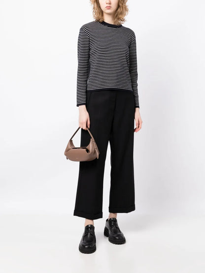 Striped Wool-Blend Knit Top