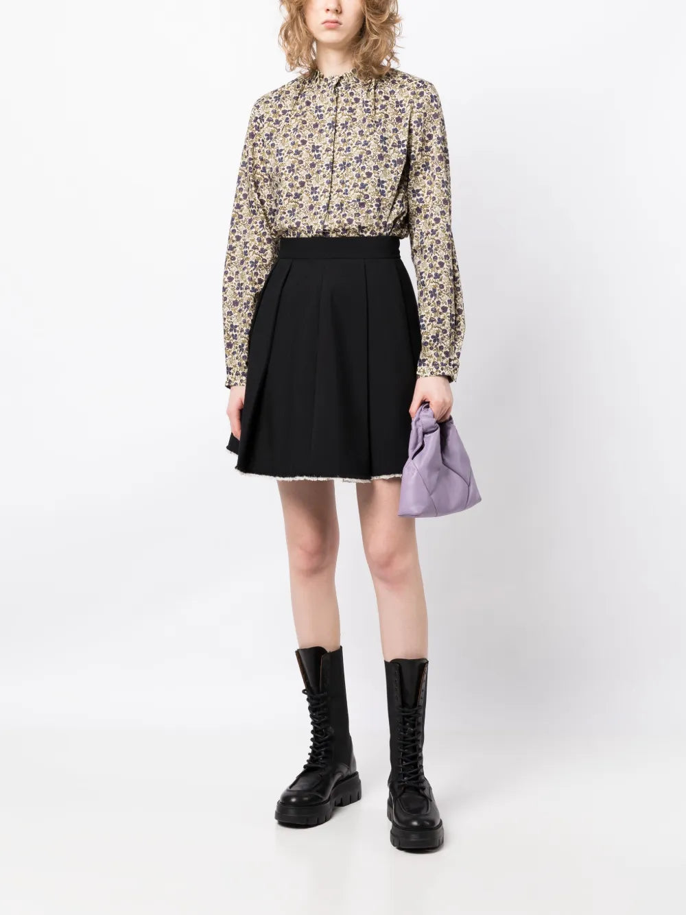 Floral-Print Cotton Blouse