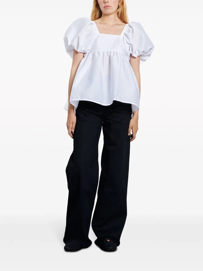 Alma Matelassé-Effect Blouse