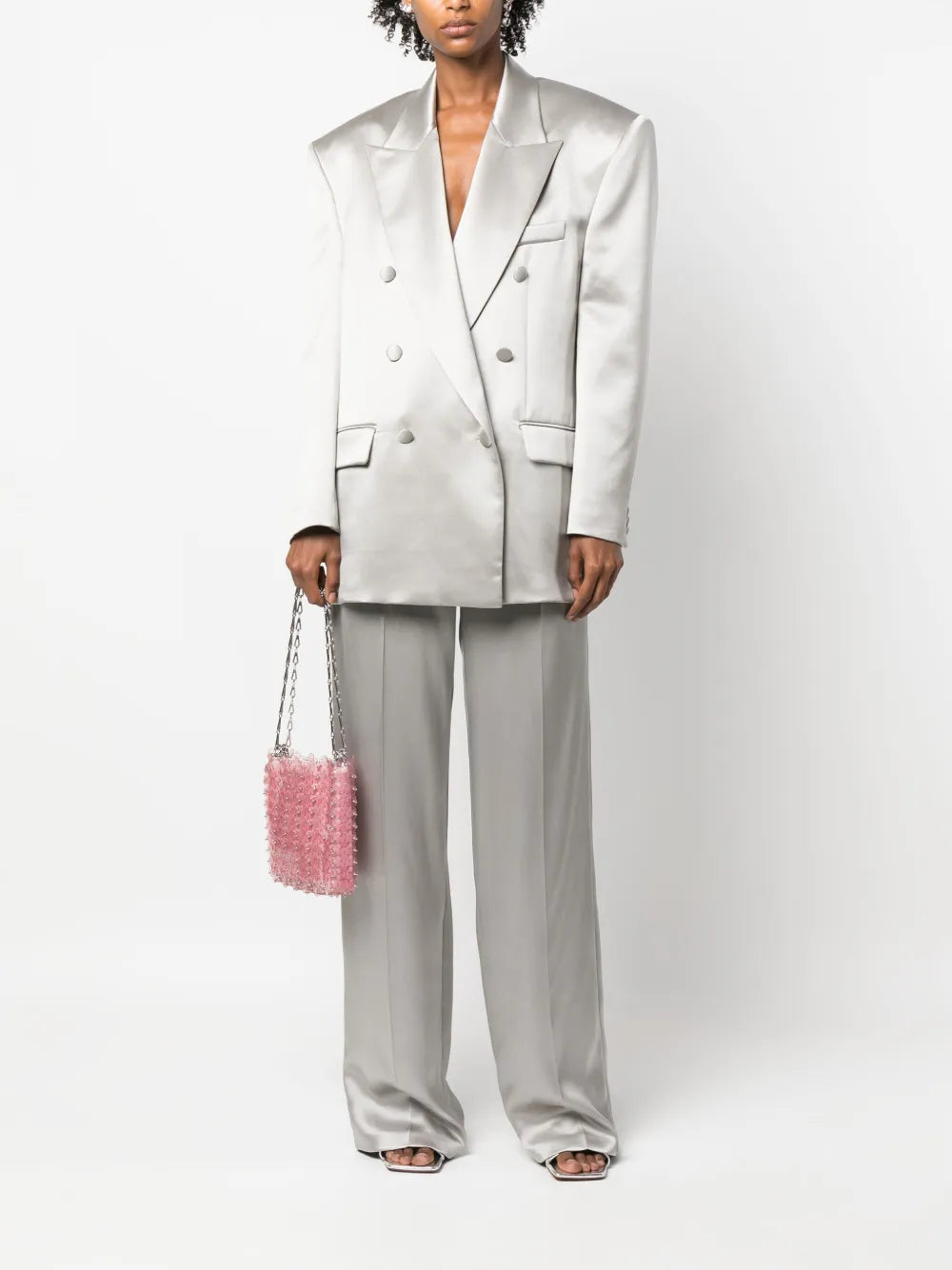 Double-Breasted Silk Blazer