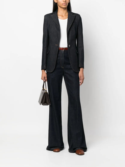 Single-Breasted Cotton-Blend Blazer