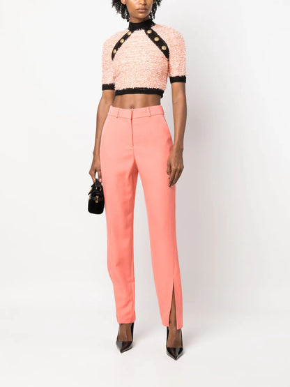 Split-Hem Virgin Wool Tapered Trousers
