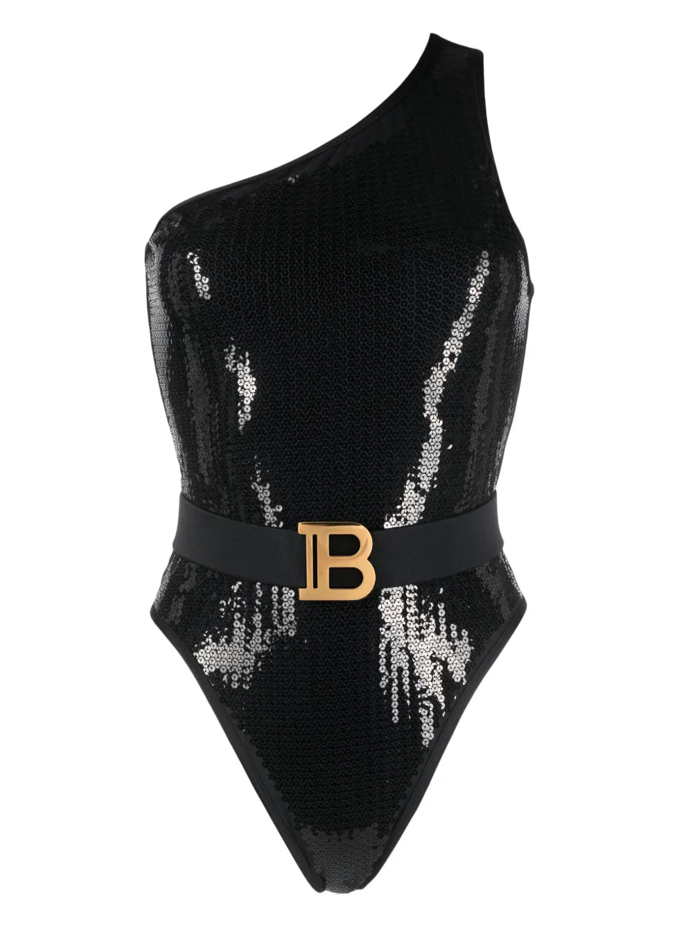 Sequined One-Shoulder Swimsuit