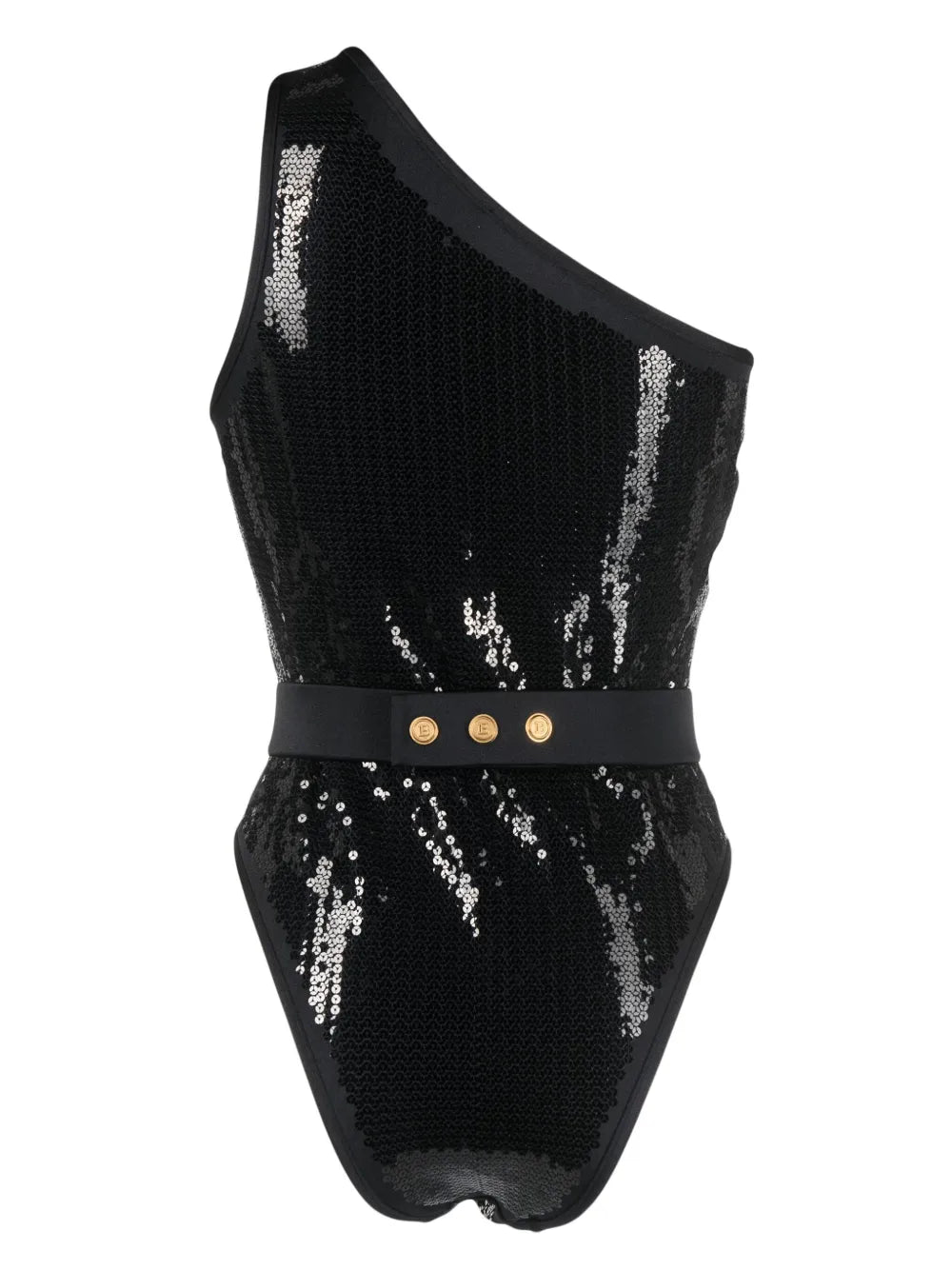 Sequined One-Shoulder Swimsuit
