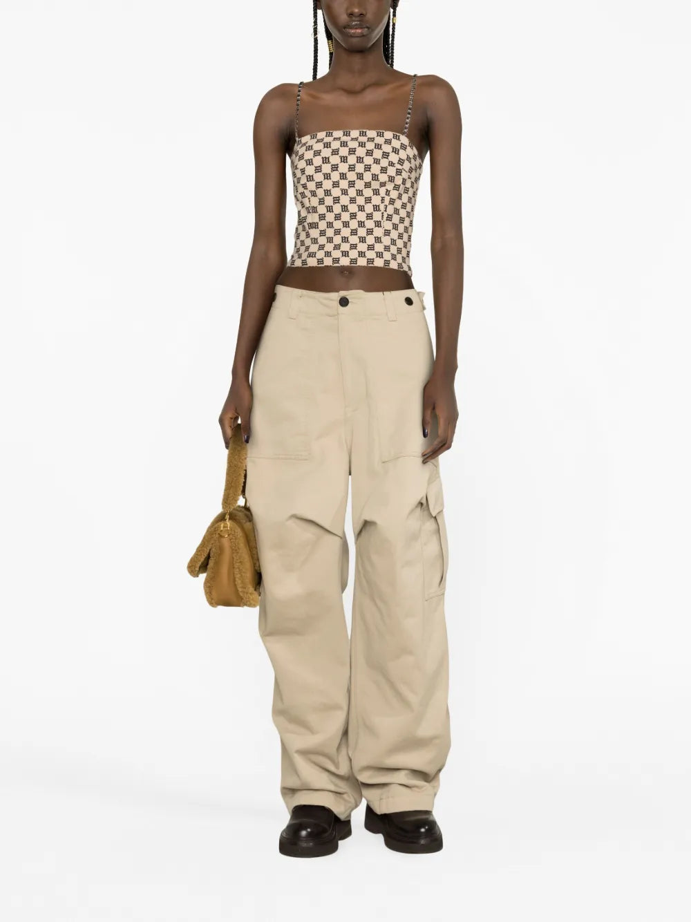 Chain-Embellished Monogram Top