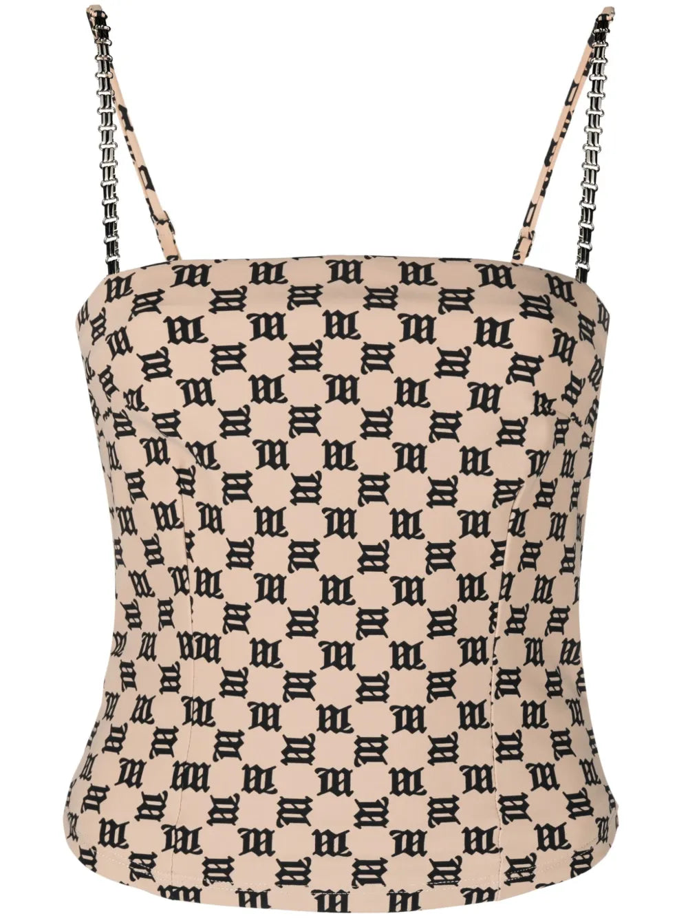 Chain-Embellished Monogram Top