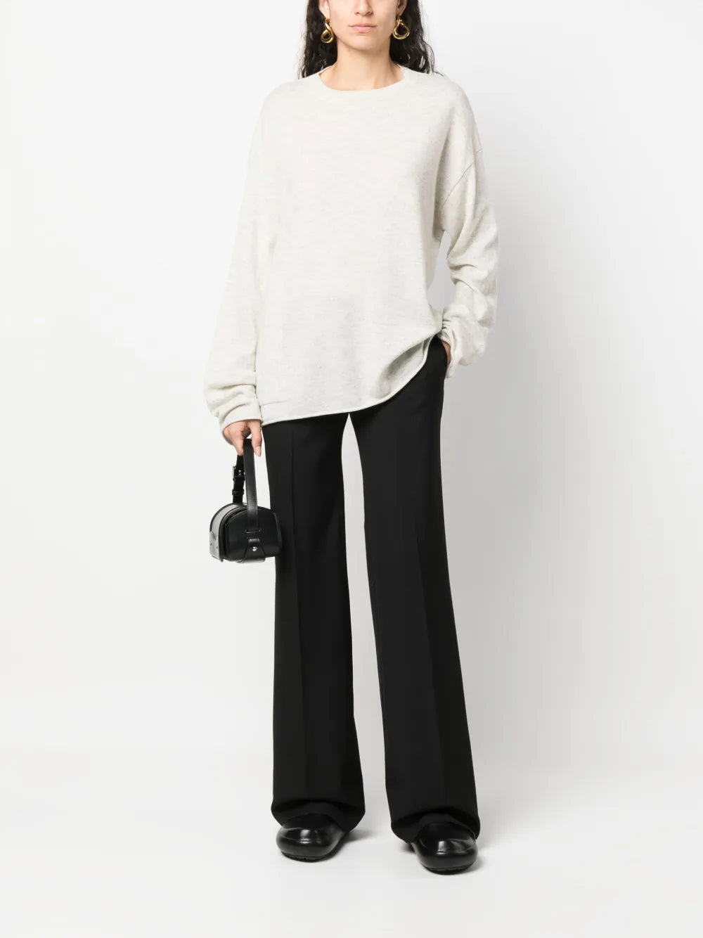 Mid-Rise Wide-Leg Tailored Trousers