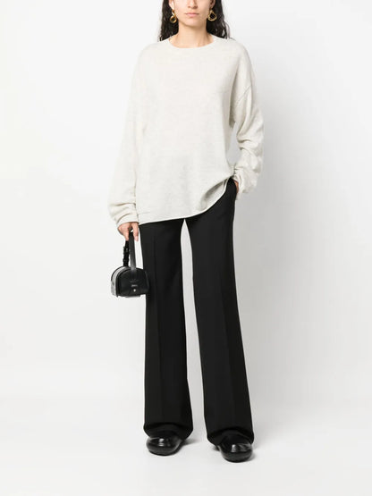 Mid-Rise Wide-Leg Tailored Trousers