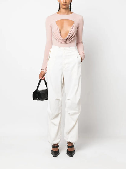 Cut-Out Cowl-Effect Bodysuit
