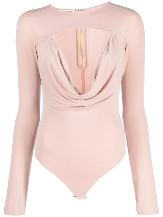 Cut-Out Cowl-Effect Bodysuit