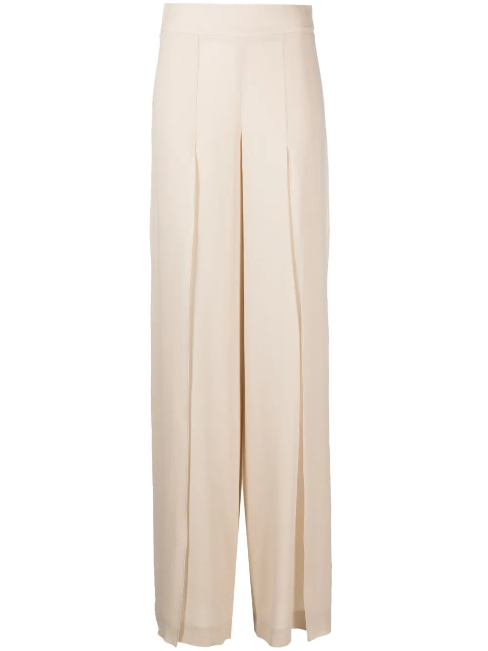 Side-Slit Layered Silk Trousers
