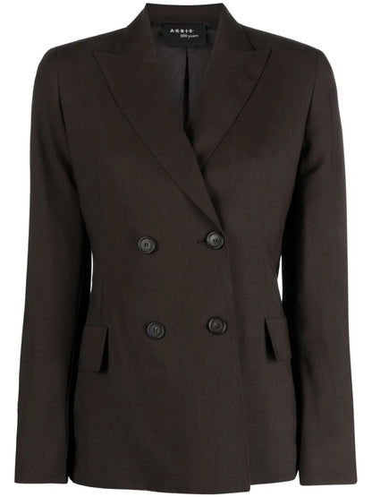 Peak-Lapels Double-Breasted Blazer