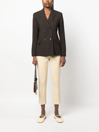 Peak-Lapels Double-Breasted Blazer