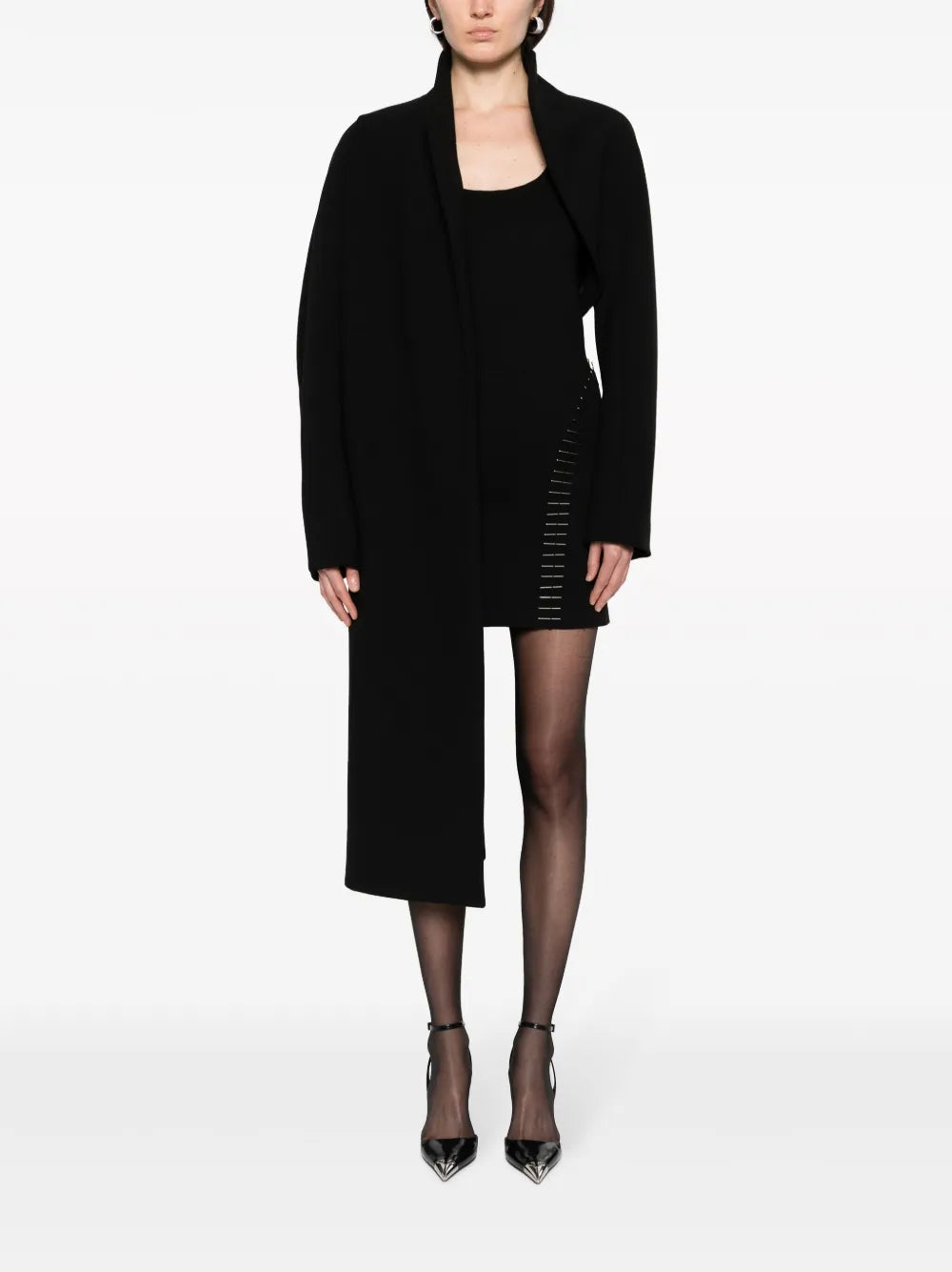Asymmetric Open-Front Coat