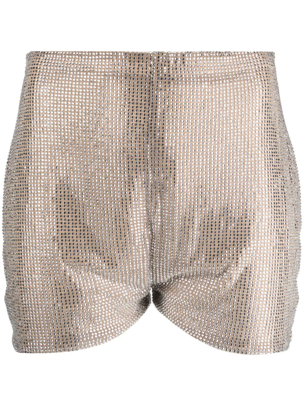 Rhinestone-Embellished High-Waist Shorts