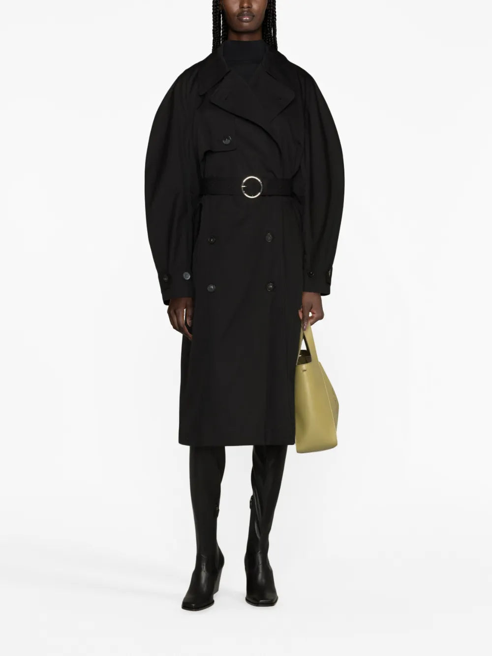 Double-Breasted Belted Trench Coat