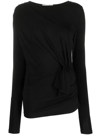 Knot-Detail Jersey Top