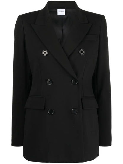 Long-Sleeved Double-Breasted Blazer