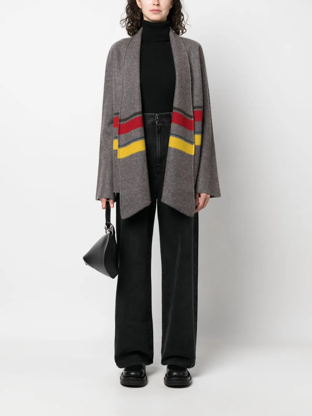 Stripe-Print Cashmere Cardigan