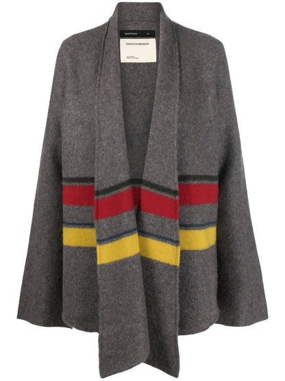 Stripe-Print Cashmere Cardigan