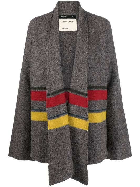 Stripe-Print Cashmere Cardigan