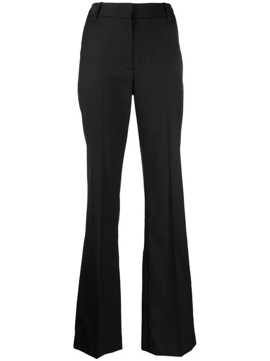 High-Waist Wool Tailored-Cut Trousers