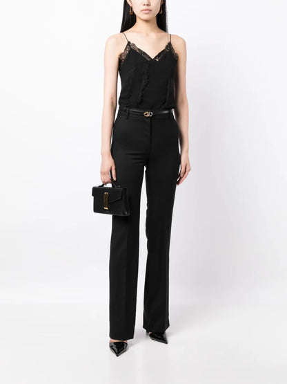 High-Waist Wool Tailored-Cut Trousers