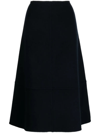 High-Waisted Knitted Midi Skirt