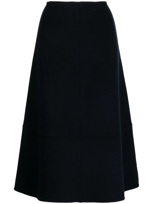 High-Waisted Knitted Midi Skirt