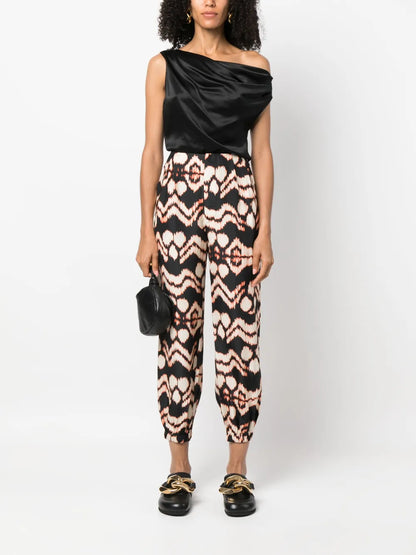 Abstract-Print Straight Trousers