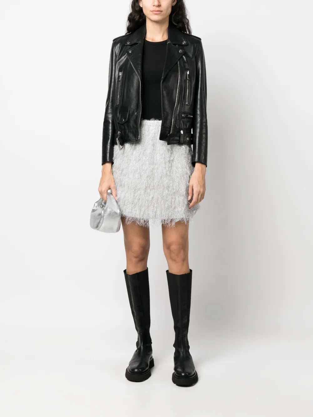 Feather-Design Miniskirt
