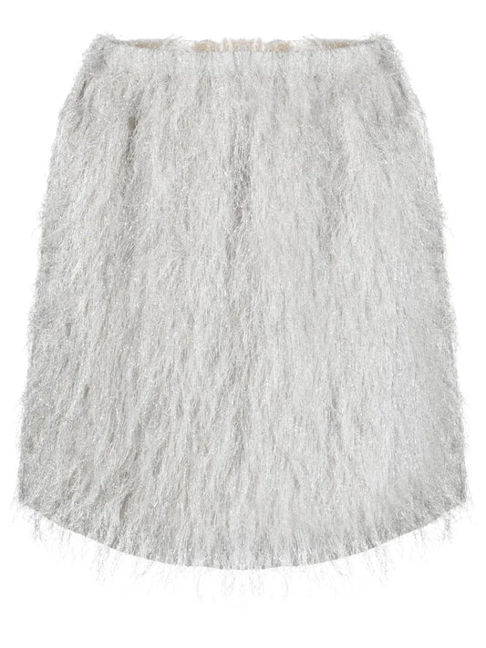 Feather-Design Miniskirt