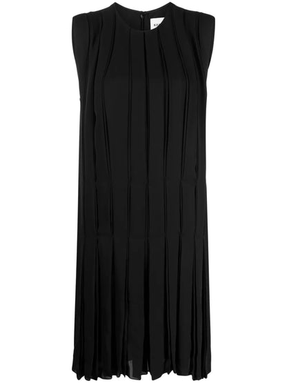 The Blaz Pleated Silk Mini Dress
