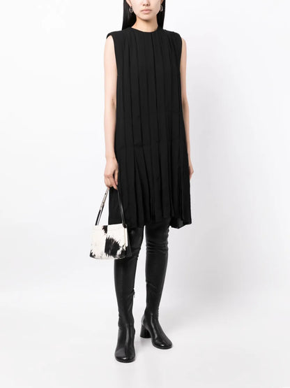 The Blaz Pleated Silk Mini Dress