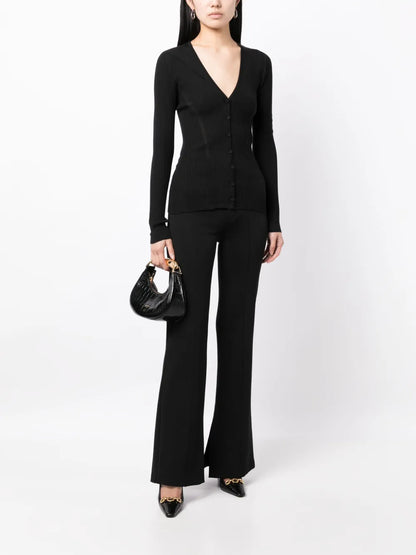 Ribbed V-Neck Cardigan