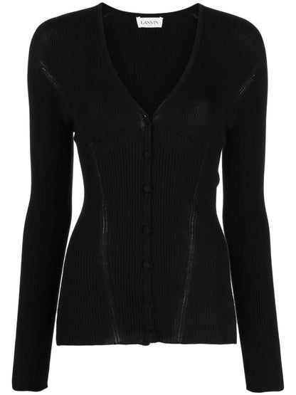 Ribbed V-Neck Cardigan