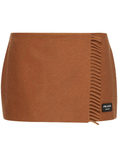 Wraparound Cashmere Miniskirt