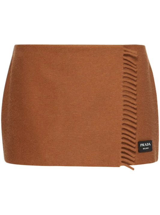 Wraparound Cashmere Miniskirt